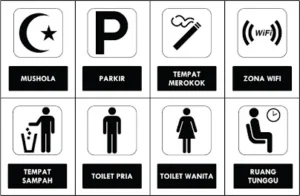 rambu k3 hitam putih, rambu petunjuk, rambu informasi