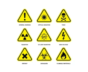 rambu k3 kuning, safety sign warna kuning