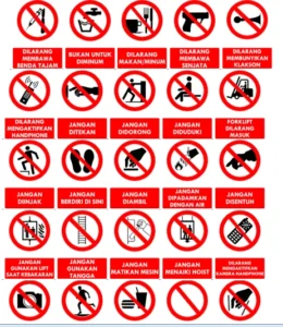 rambu k3 merah, rambu merah, safety sign