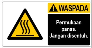 three panel sign, rambu k3 tiga panel