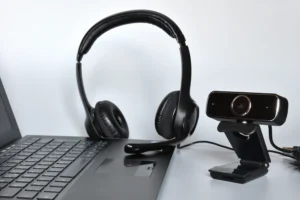 webcam, headset