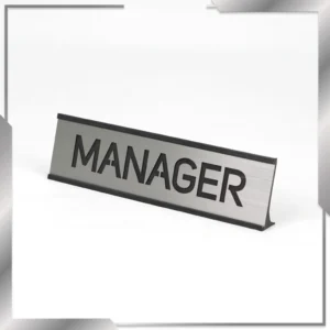 papan nama meja stainless, papan nama stainless