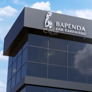 huruf timbul untuk bangunan kantor, signage untuk branding kantor