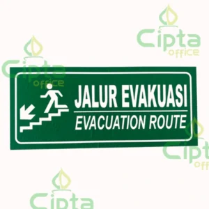 rambu emergency exit bahan stiker, emergency exit sign